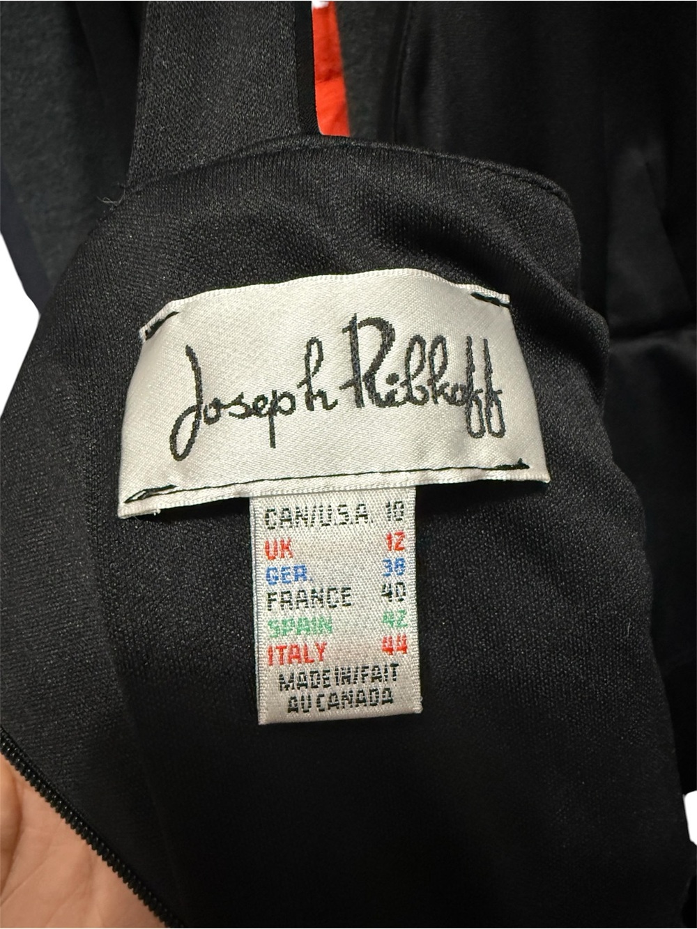 JOSEPH RIBKOFF Black V-Neck Draped Midi Dress US 10 - Picture 4 of 5